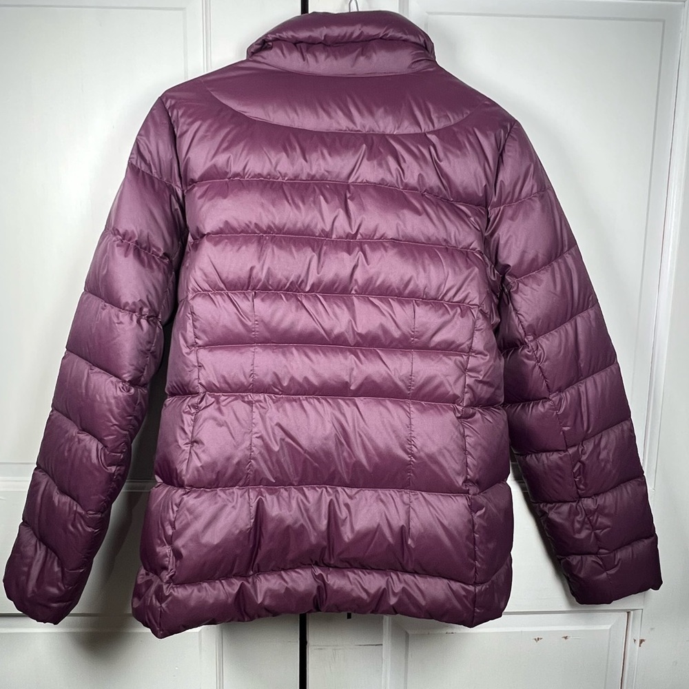 Lands' End Women's Plum Down Puffer Lightweight Jacket Snap/zipper Closure Sz XS - Picture 2 of 6